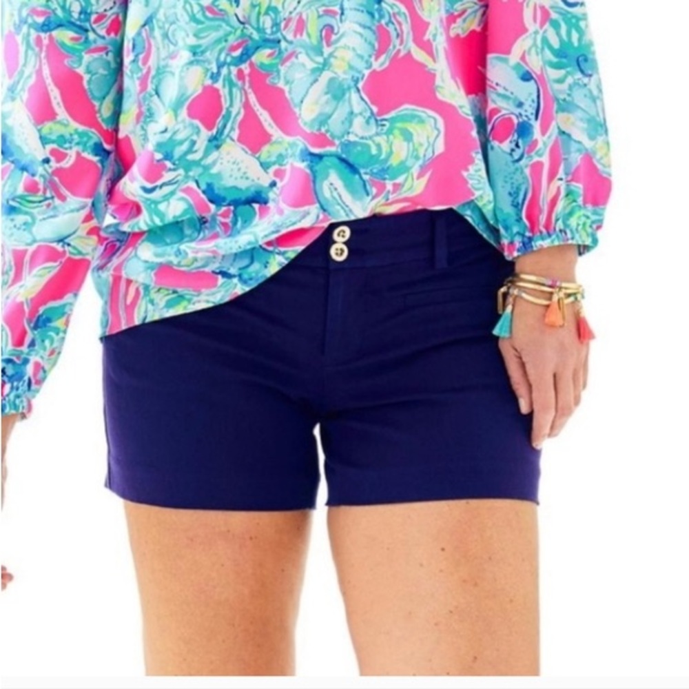 Lilly Pulitzer Joette Stretch Dinner Short Sz.4 Navy